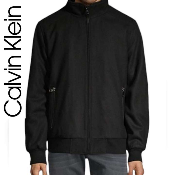 Calvin Klein Bomber Jacket Size Large • Wool Blend - Picture 1 of 16